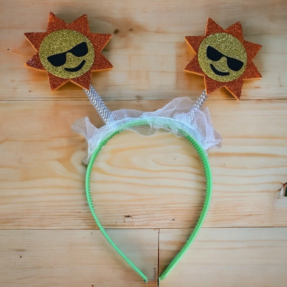 🌟 Brand New Sunshine Headband Trio - Fun & Sparkly! 🌟 Set of 3 NWT Headbands